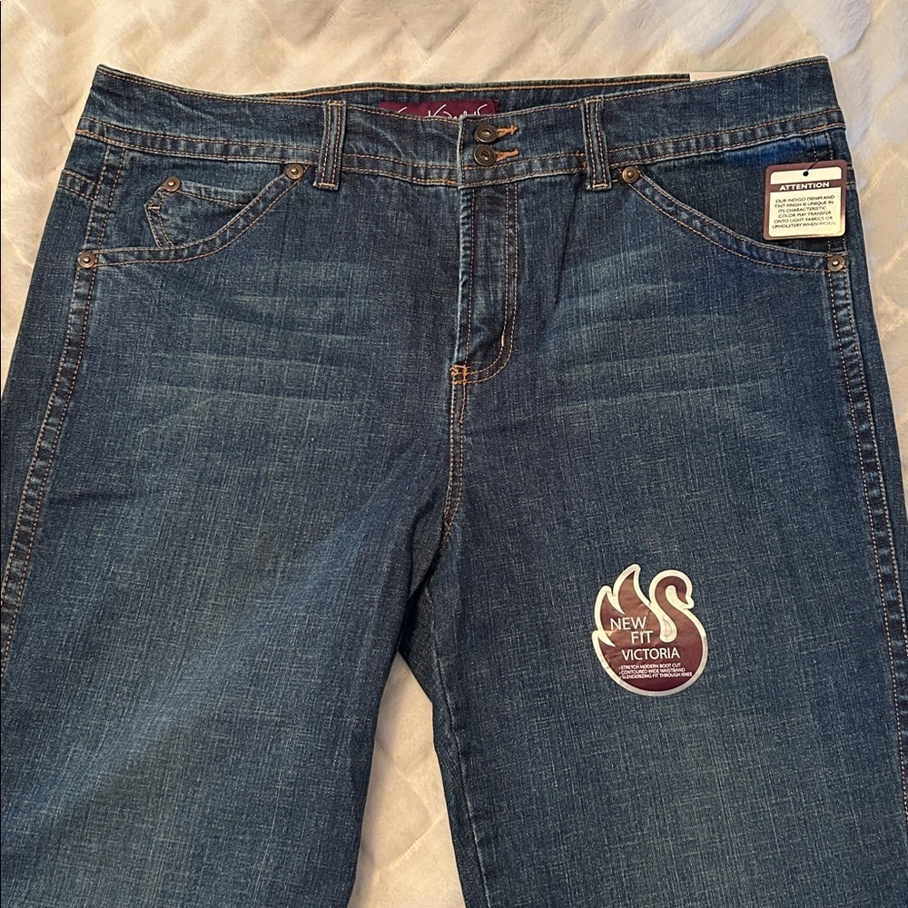 Gloria Vanderbilt Indigo Victoria Fit Boot Cut Stretch Jeans size 16 - Picture 4 of 7